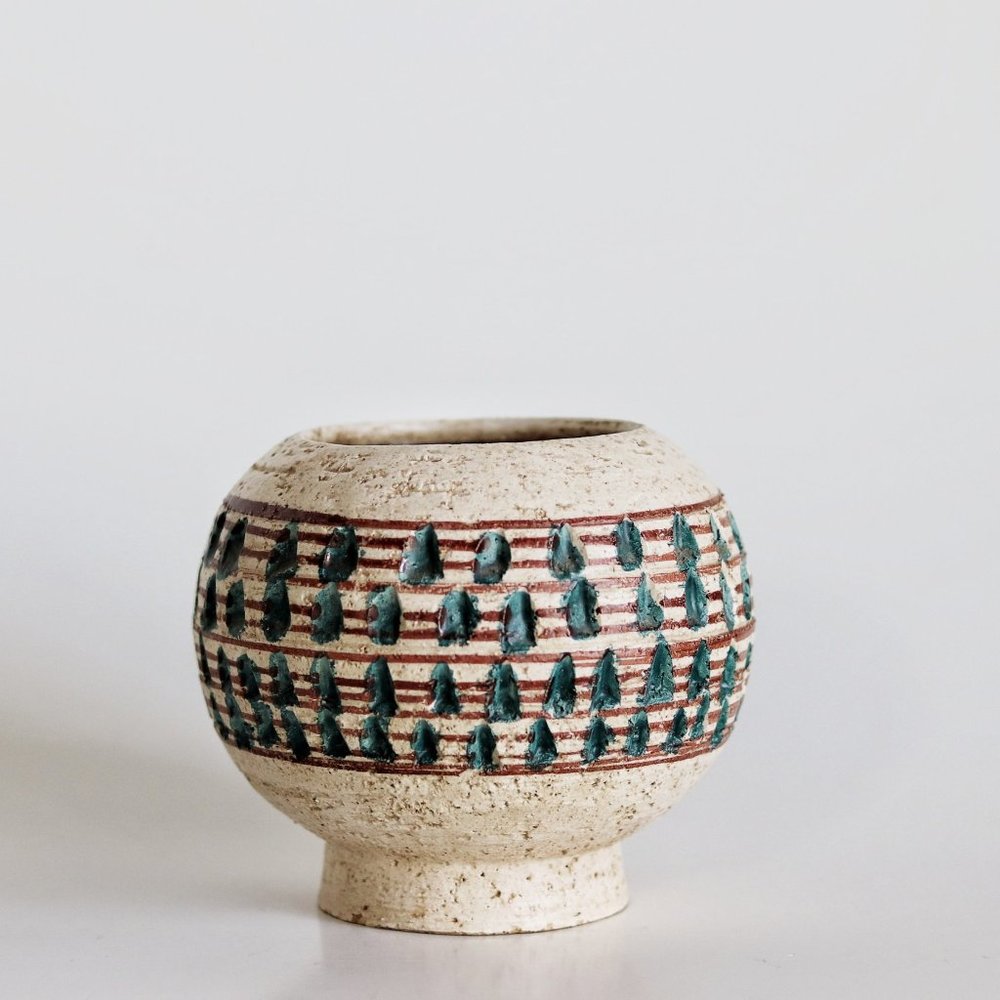 BITOSSI BLUE CHINDT ORB VASE BY ALDO LONDI